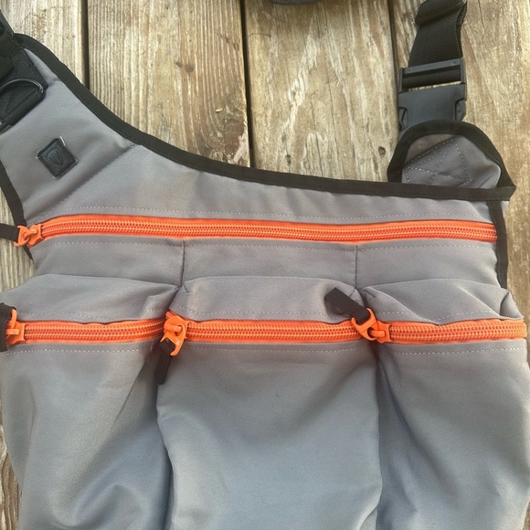 Diaper Dudes Gray and Orange Messenger Bag - Picture 3 of 10